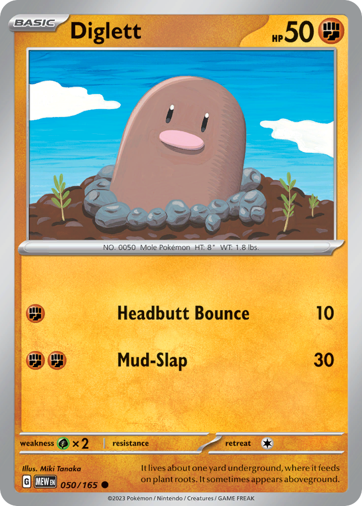 Diglett - 50/165 - Reverse Holofoil - NM - Common - 151