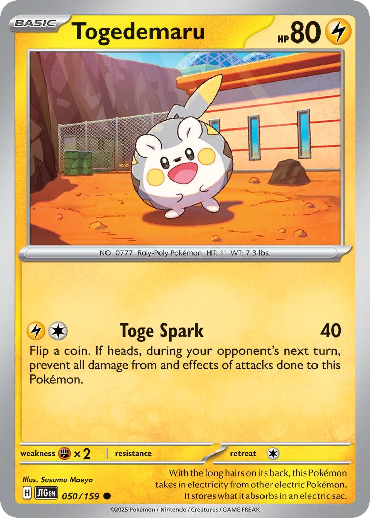 Togedemaru - 50/159 - Reverse Holofoil - NM - Common - Journey Together