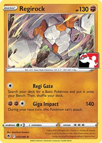 Regirock - 75/189 - Holofoil - NM - Rare - Prize Pack Series Three