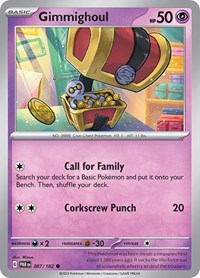 Gimmighoul 087 182 - 87 - Reverse Holofoil - NM - Common - Paradox Rift