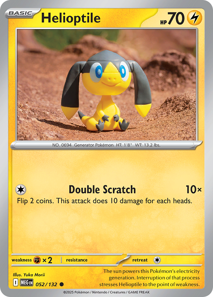 Helioptile - 52/132 - Normal - NM - Common - Mega Evolution