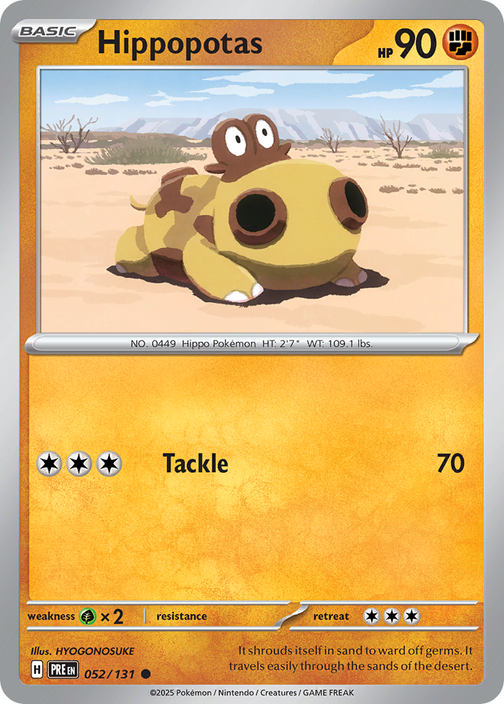 Hippopotas - 52/131 - Normal - NM - Common - Prismatic Evolutions