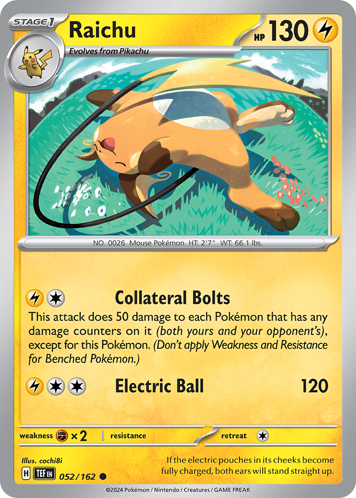 Raichu - 52/162 - Normal - NM - Common - Temporal Forces