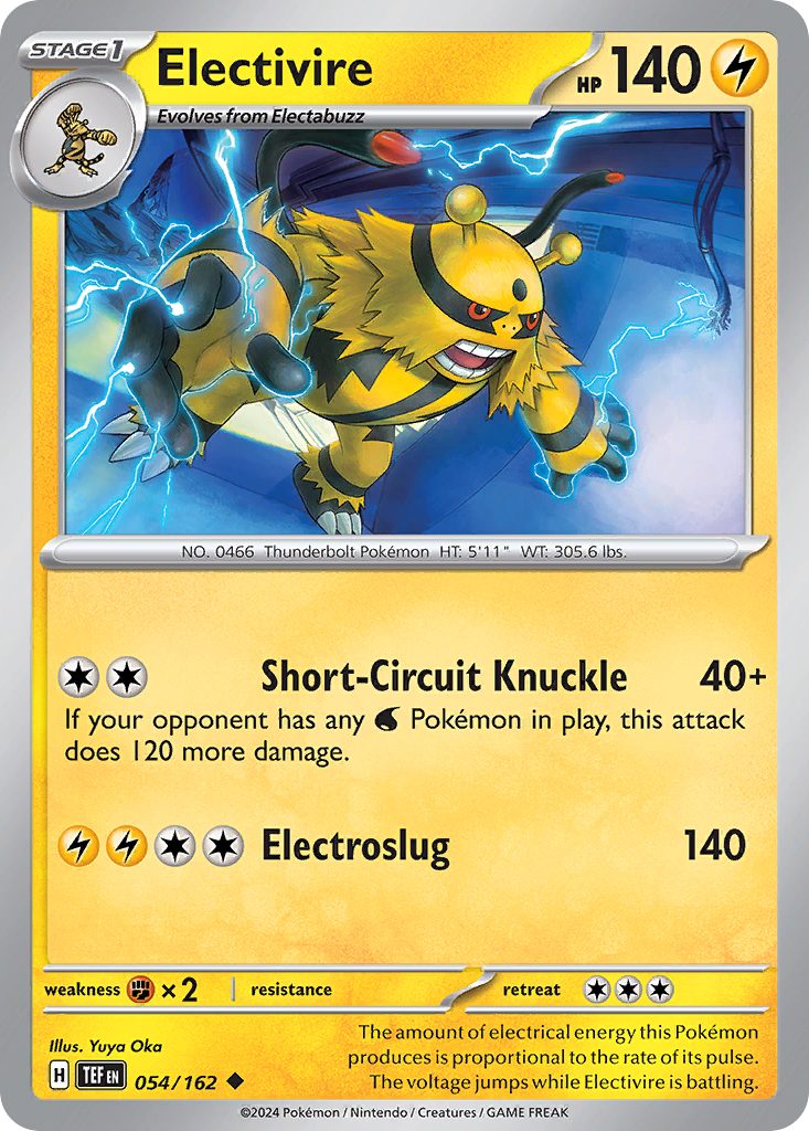 Electivire - 54/162 - Reverse Holofoil - NM - Uncommon - Temporal Forces