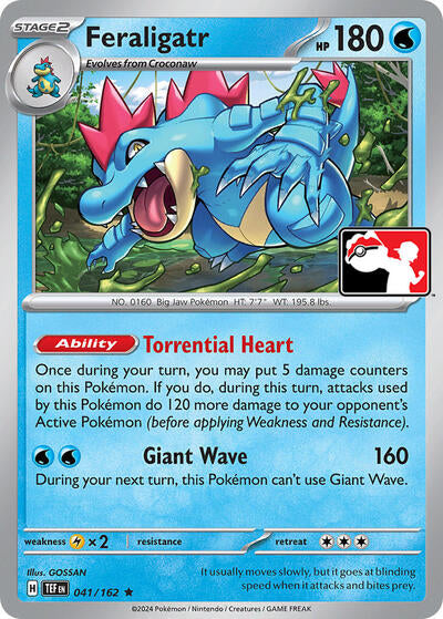 Feraligatr - 041/162 - Holofoil - NM - Rare - Prize Pack Series One