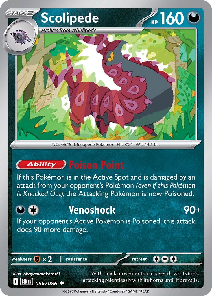 Scolipede - 56/86 - Normal - NM - Uncommon - Black Bolt