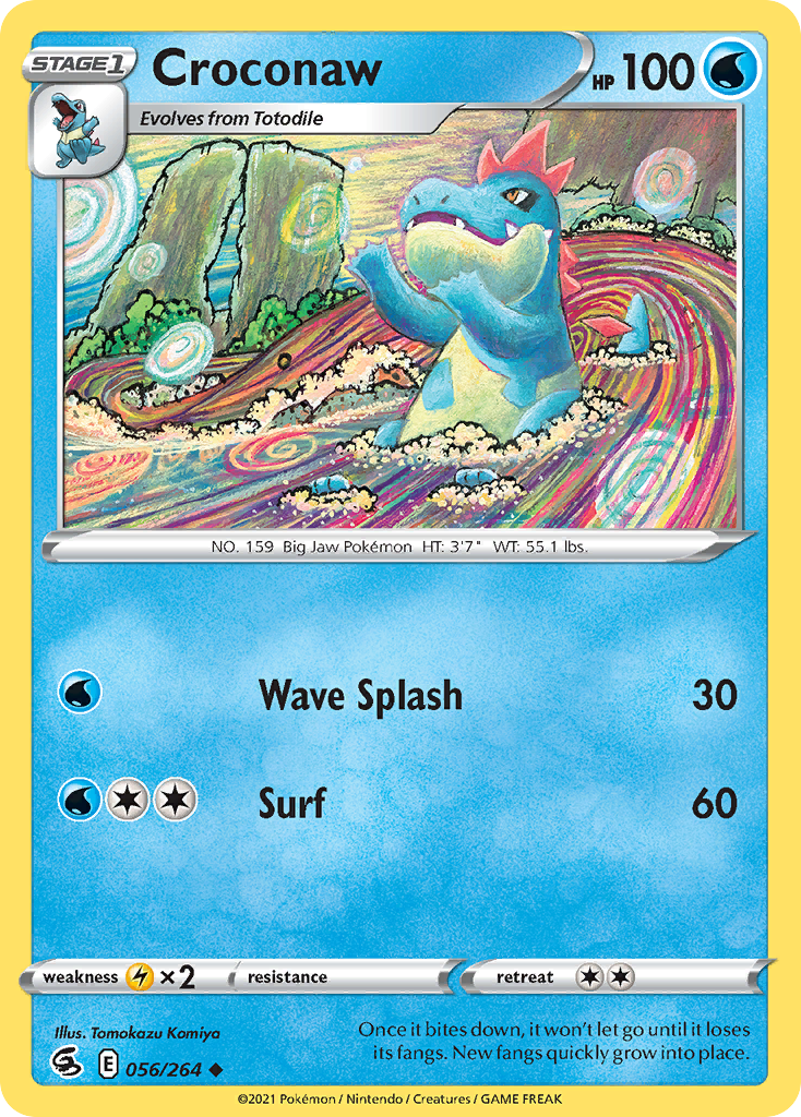 Croconaw - 56/264 - Normal - NM - Uncommon - Fusion Strike