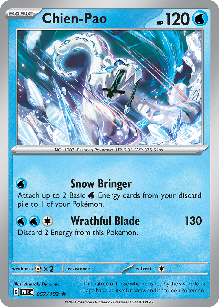 Chien-Pao - 57/182 - Holofoil - NM - Rare - Paradox Rift