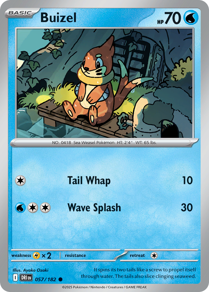 Buizel - 57/182 - Reverse Holofoil - NM - Common - Destined Rivals