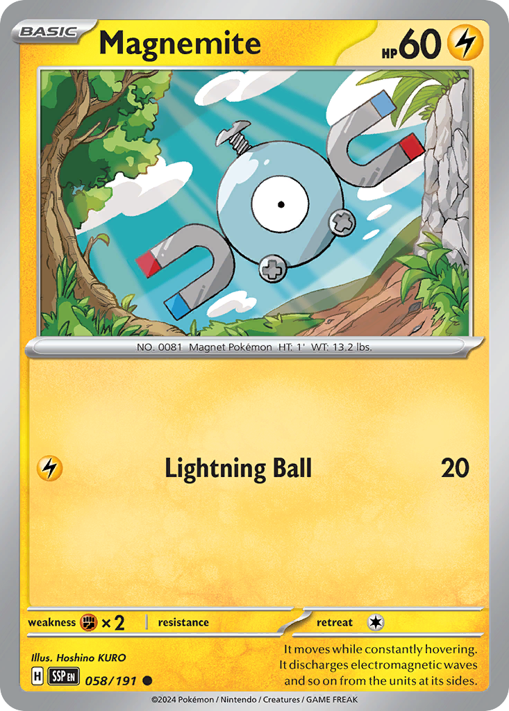 Magnemite - 58/191 - Normal - NM - Common - Surging Sparks