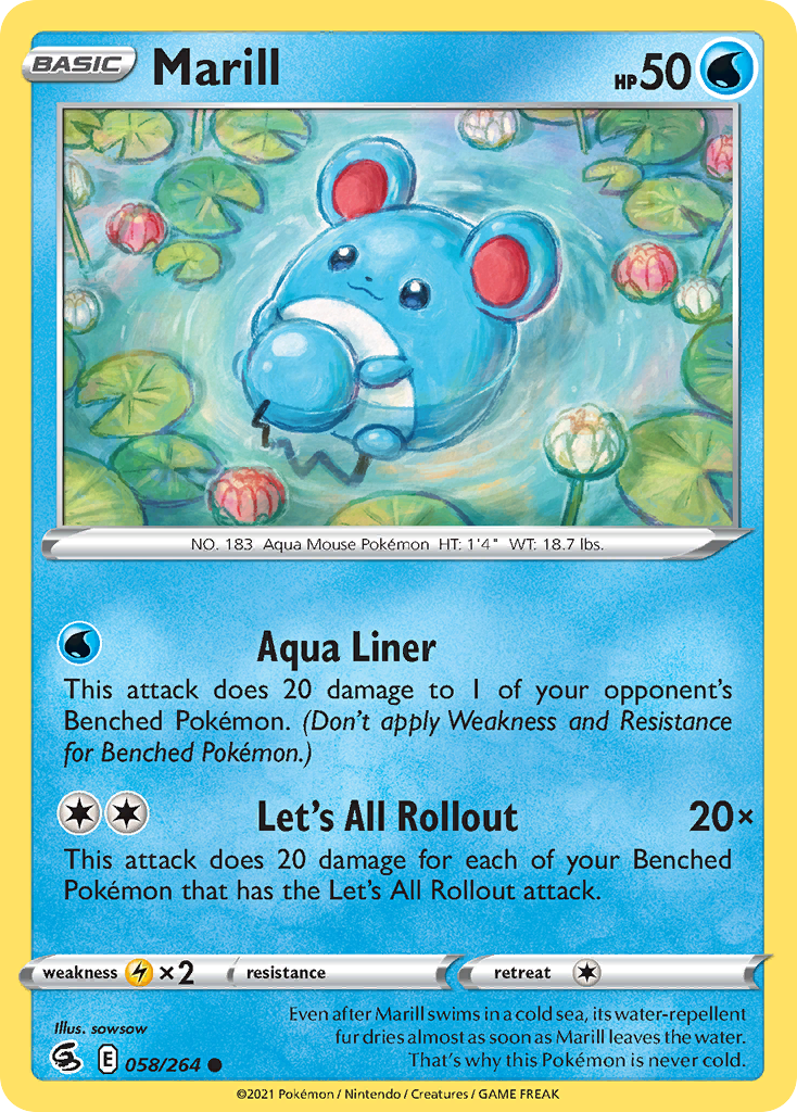Marill - 58/264 - Normal - NM - Common - Fusion Strike