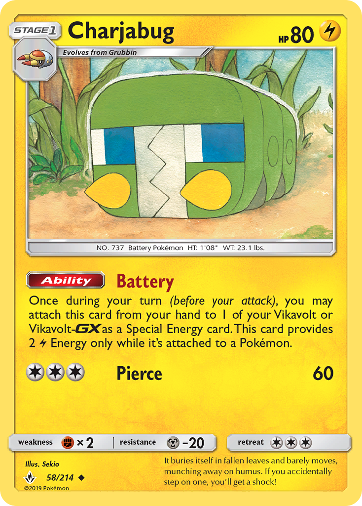Charjabug - 58/214 - Normal - NM - Uncommon - Unbroken Bonds