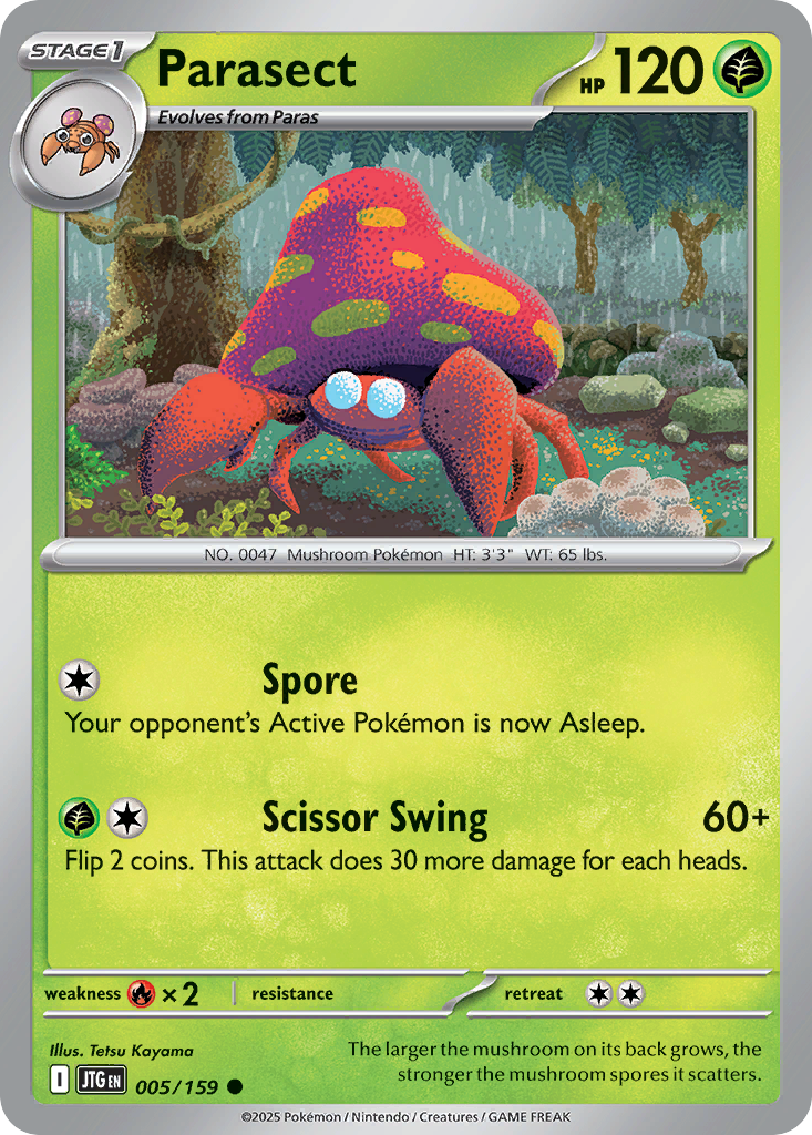 Parasect - 5/159 - Normal - NM - Common - Journey Together
