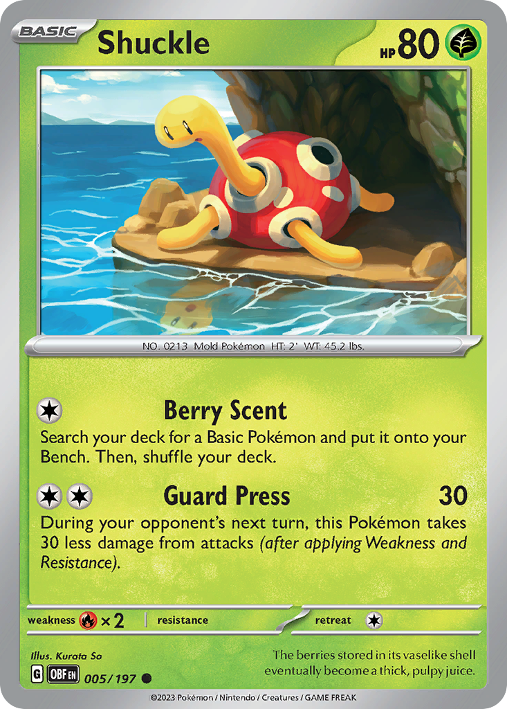 Shuckle - 5/197 - Normal - NM - Common - Obsidian Flames