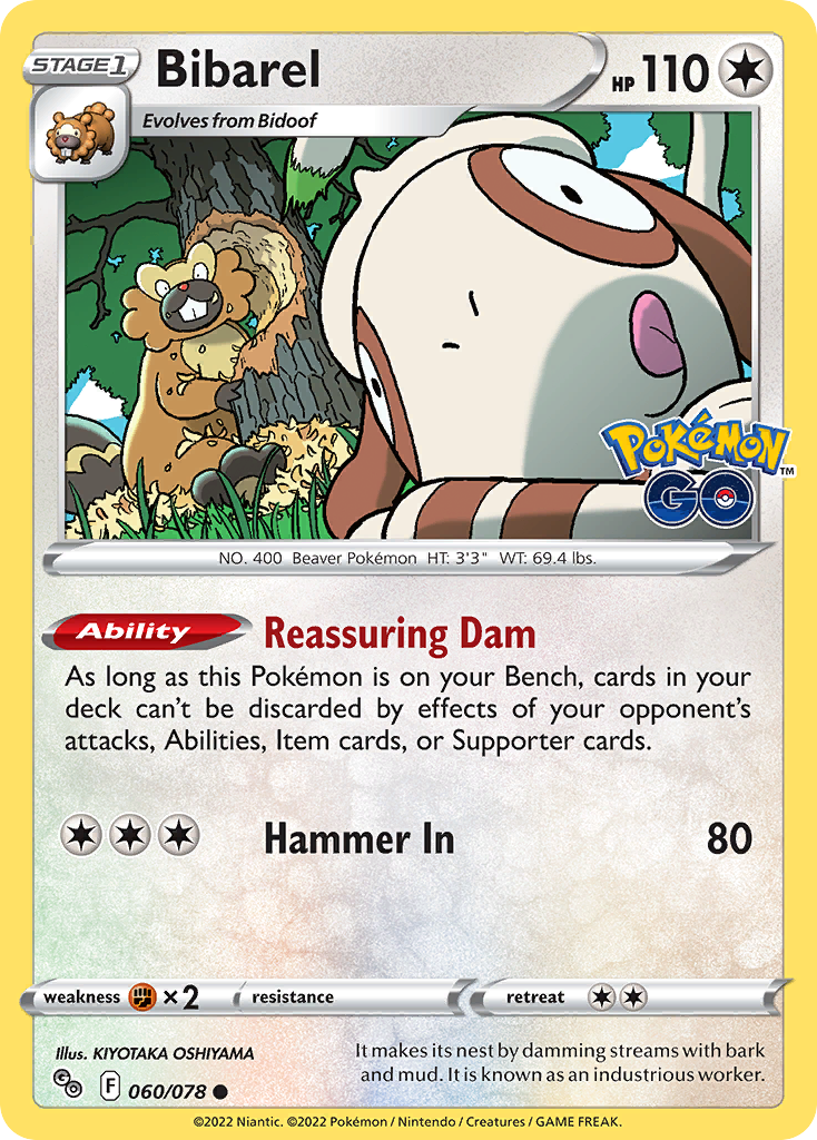 Bibarel - 60/78 - Normal - NM - Common - Pokémon GO