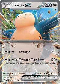 Snorlax ex - 76/91 - Holofoil - NM - Double Rare - SV: Prismatic Evolutions