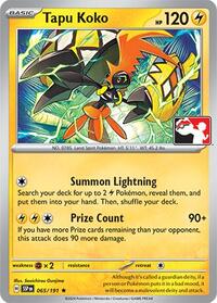 Tapu Koko - 65/191 - Holofoil - NM - Rare - Prize Pack Series One