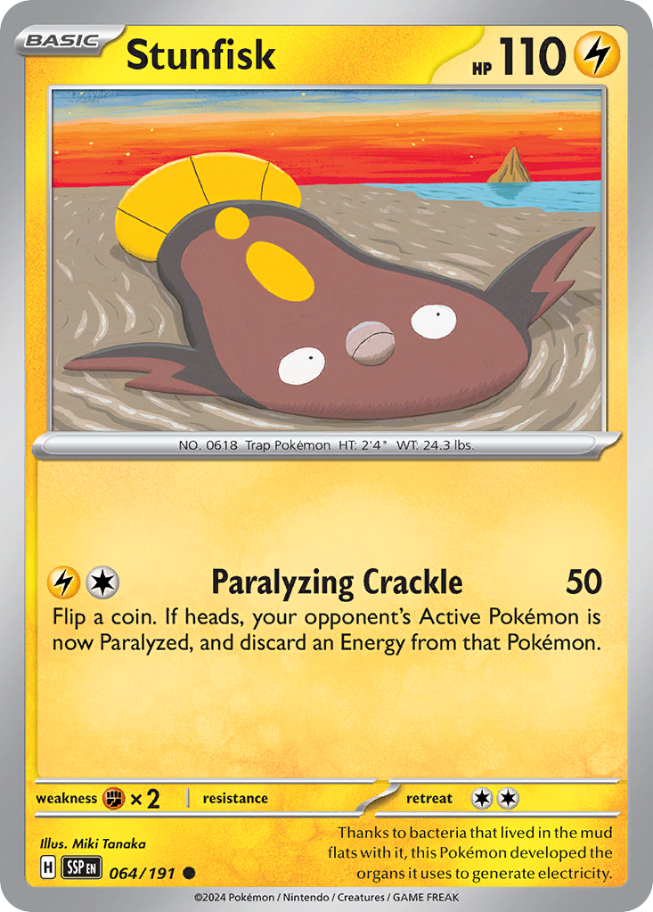 Stunfisk - 64/191 - Reverse Holofoil - NM - Common - Surging Sparks