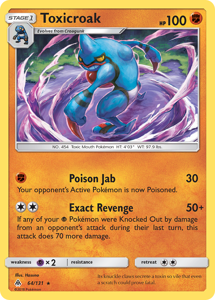 Toxicroak - 64/131 - Normal - NM - Rare - Forbidden Light