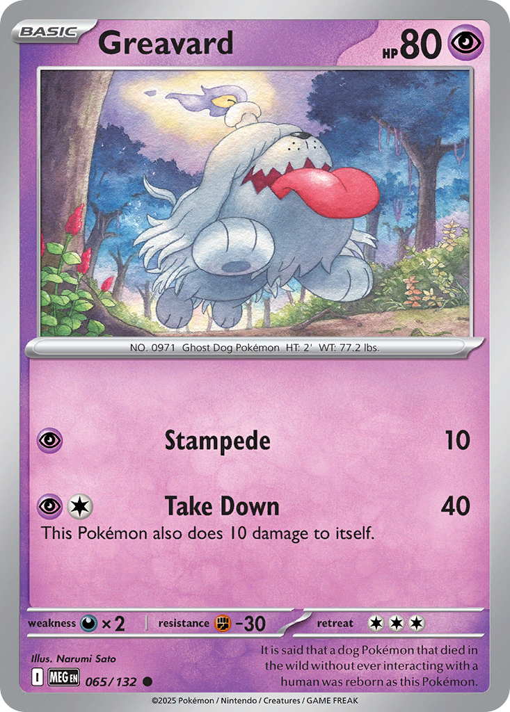 Greavard - 65/132 - Normal - NM - Common - Mega Evolution