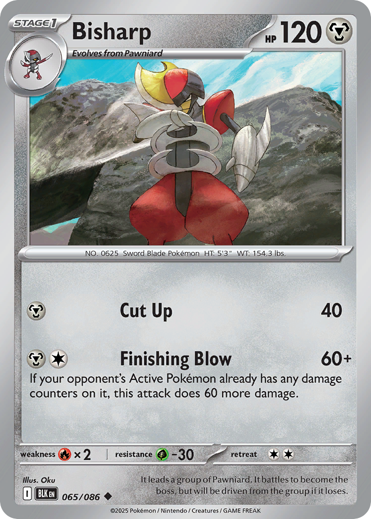 Bisharp - 65/86 - Holofoil - NM - Uncommon - Black Bolt