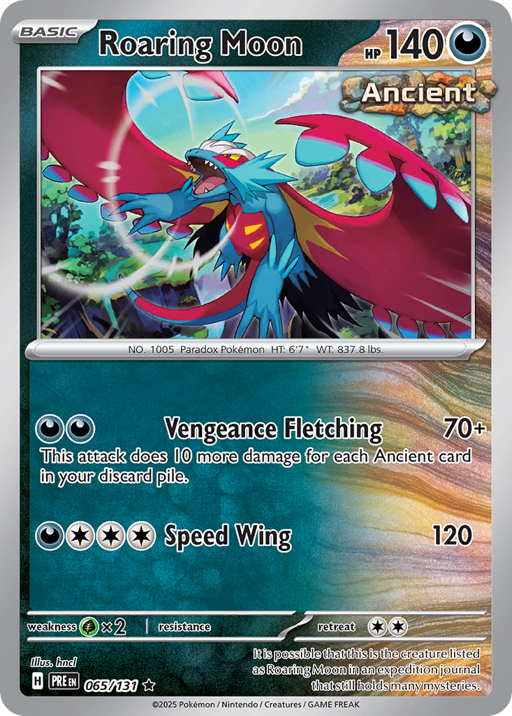 Roaring Moon - 65/131 - Holofoil - NM - Rare - Prismatic Evolutions