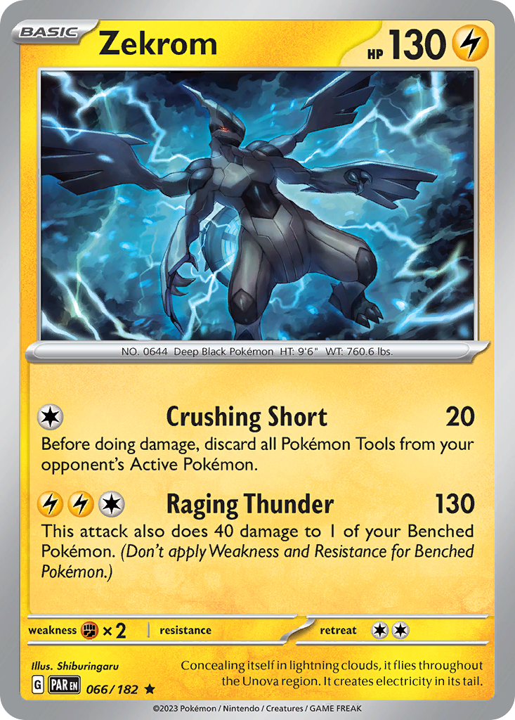 Zekrom - 66/182 - Reverse Holofoil - NM - Rare - Paradox Rift