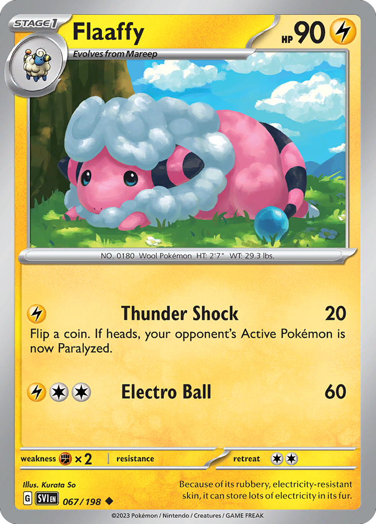 Flaaffy - 67/198 - Normal - NM - Uncommon - Scarlet & Violet