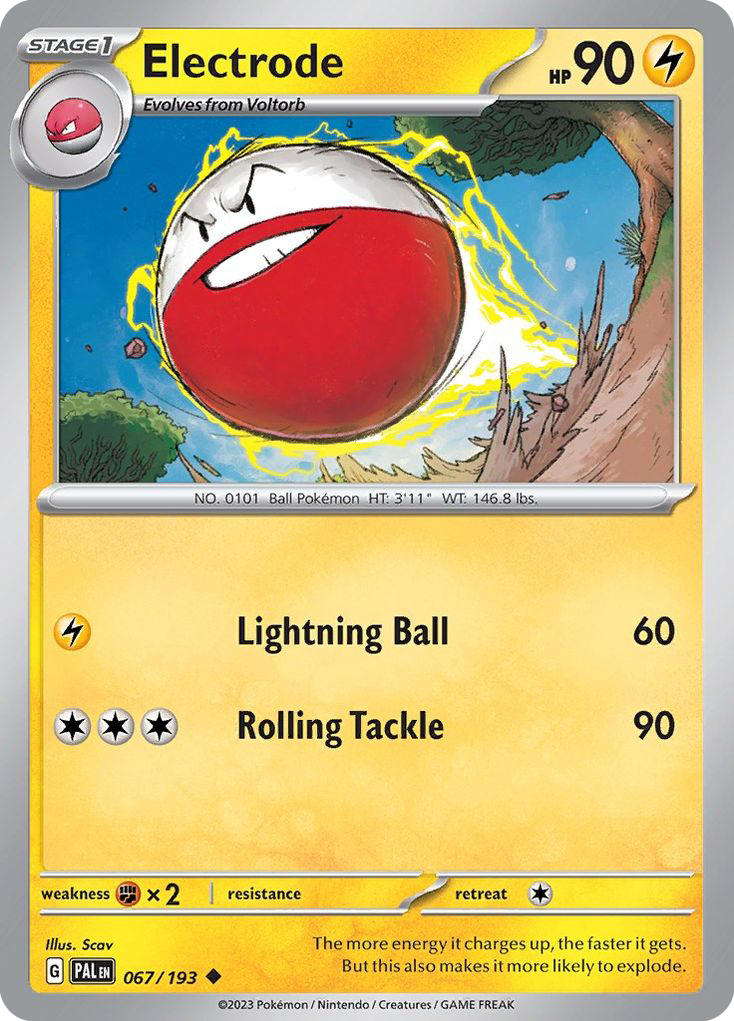 Electrode - 67/193 - Normal - NM - Uncommon - Paldea Evolved