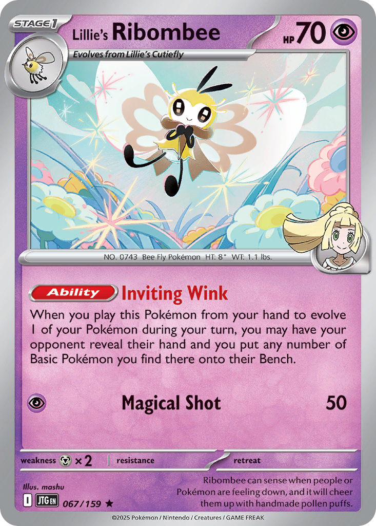 Lillie's Ribombee - 67/159 - Holofoil - NM - Rare - Journey Together