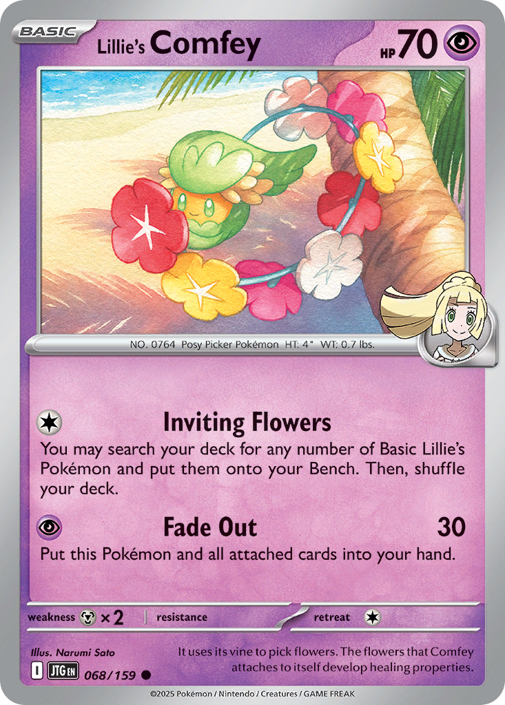 Lillie's Comfey - 68/159 - Reverse Holofoil - NM - Common - Journey Together
