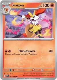 Braixen - 12/86 - Reverse Holofoil - NM - Common - Chaos Rising
