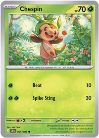 Chespin - 5/86 - Reverse Holofoil - NM - Common - Chaos Rising