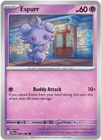Espurr - 36/86 - Reverse Holofoil - NM - Common - Chaos Rising