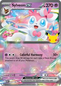 Sylveon ex - 71/128 - Holofoil - NM - Double Rare - 30th Celebration