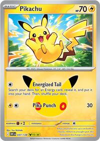 Pikachu - 37/128 - Holofoil - NM - Pikachu Rare - 30th Celebration