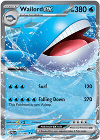 Wailord ex - 16/84 - Holofoil - NM - Double Rare - Pitch Black