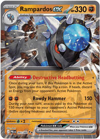 Rampardos ex - 45/84 - Holofoil - NM - Double Rare - Pitch Black