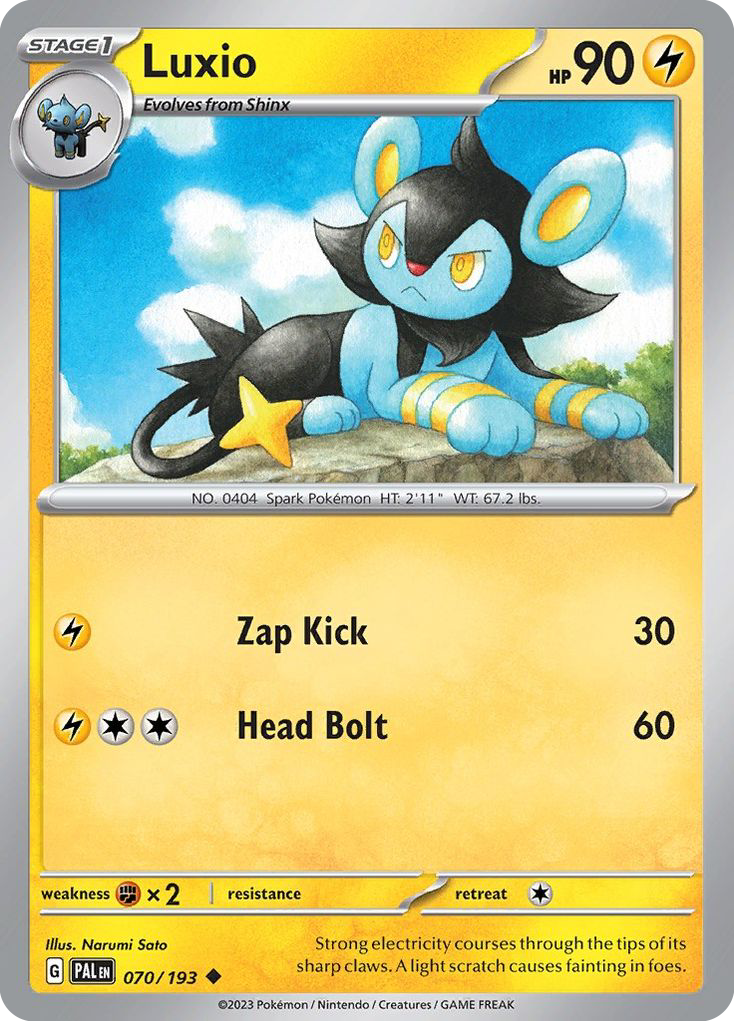 Luxio - 70/193 - Normal - NM - Uncommon - Paldea Evolved