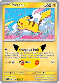 Pikachu - 42/128 - Holofoil - NM - Pikachu Rare - 30th Celebration