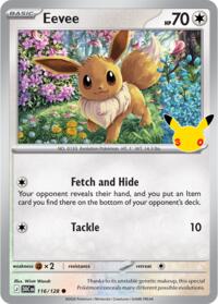 Eevee - 116/128 - Holofoil - NM - Common - 30th Celebration
