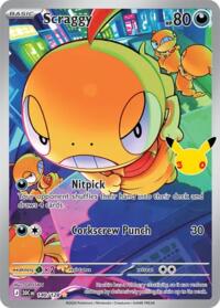 Scraggy - 140/128 - Holofoil - NM - Illustration Rare - 30th Celebration