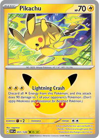 Pikachu - 51/128 - Holofoil - NM - Pikachu Rare - 30th Celebration