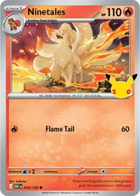 Ninetales - 10/128 - Holofoil - NM - Common - 30th Celebration