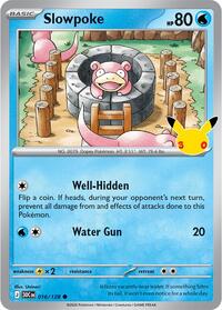 Slowpoke - 16/128 - Holofoil - NM - Common - 30th Celebration