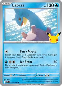 Lapras - 17/128 - Holofoil - NM - Common - 30th Celebration