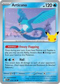 Articuno - 18/128 - Holofoil - NM - Common - 30th Celebration