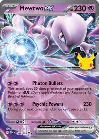 Mewtwo ex - 64/128 - Holofoil - NM - Double Rare - 30th Celebration