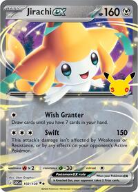Jirachi ex - 102/128 - Holofoil - NM - Double Rare - 30th Celebration