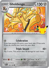 Gholdengo - 108/128 - Holofoil - NM - Common - 30th Celebration